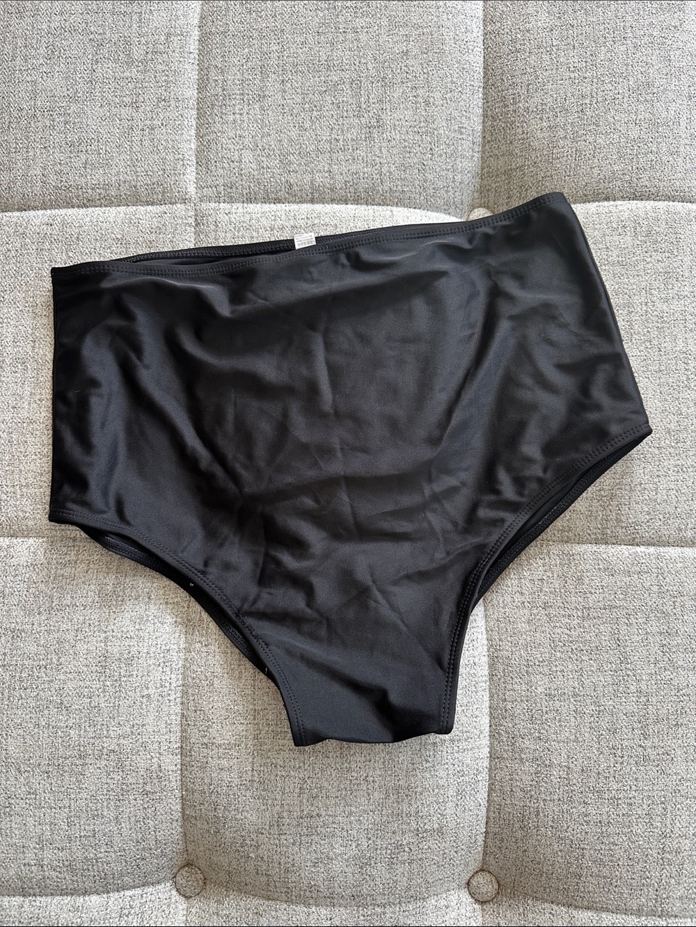 Women's High-Waist Black Bikini Bottoms